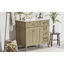 Meuble-lavabo 36 po avec lavabo en céramique, structure en bois d'hévéa, 2 portes à fermeture en douceur, 1 tiroir rabattable, 1 tiroir peu profond, 1 tiroir profond, tablette réglable, conception peu encombrante pour les petites salles de bain, chê