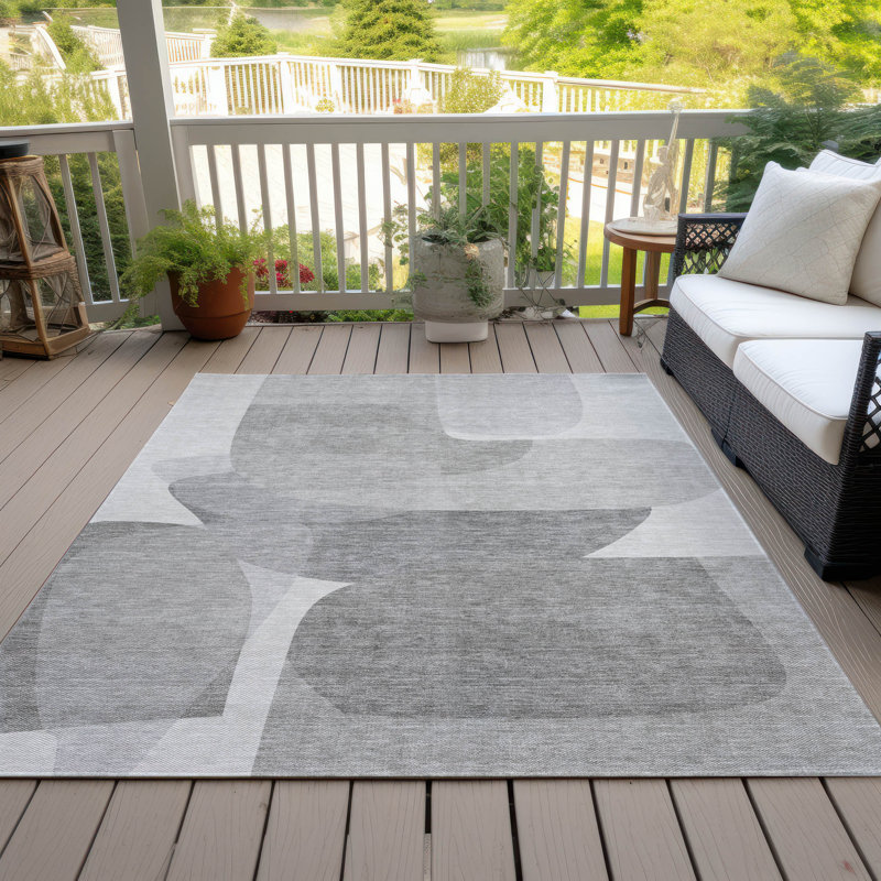 Machine Washable Indoor/Outdoor Xhevrie Linen Rug, Rectangle 10' x 14'