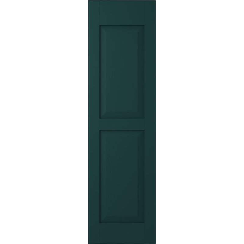 Americraft Two Equal Flat Panel Shutters (Per Pair), Thermal Green, 15", 61"