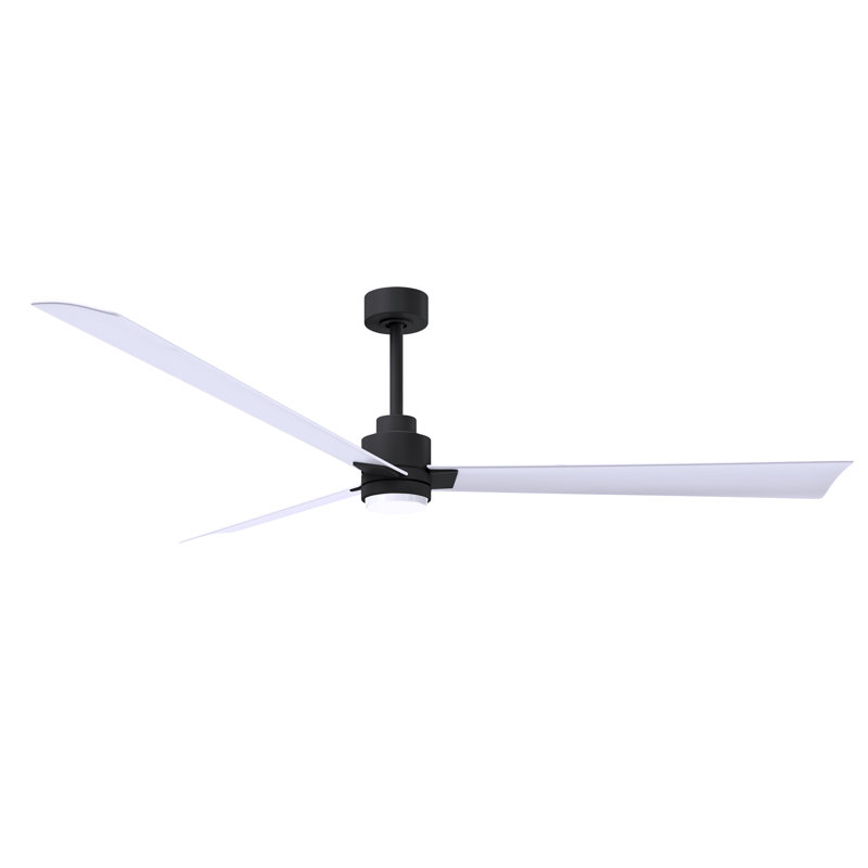 Ventilateur de plafond Alessandra, Blanc mat, Noir mat, 72"
