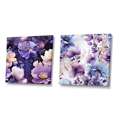 Farah - Ensemble de 2 collages carrés floraux