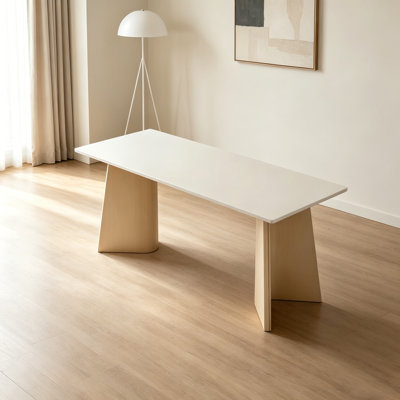 Modern Cream Style Durable Rock Slab Desk