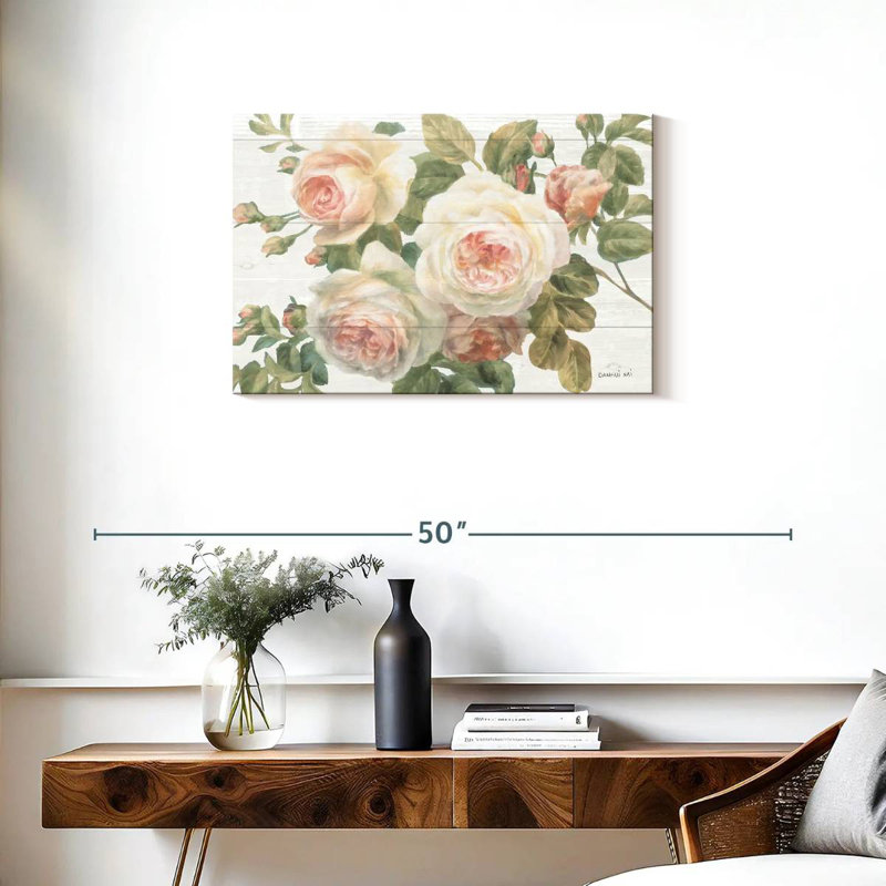 Harnek Vintage Roses - blanc, H 20 po x l 30 po