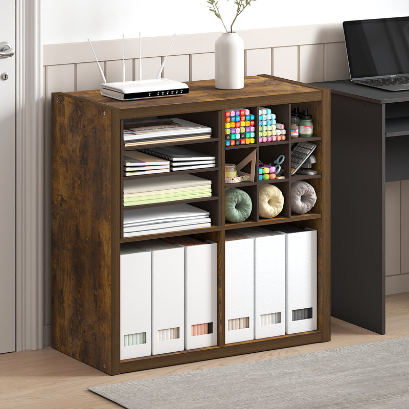 Arlton 6-Cube Bookcase, White, (2 Shevles) 29.92"H x 15.87"W x 14.57"D