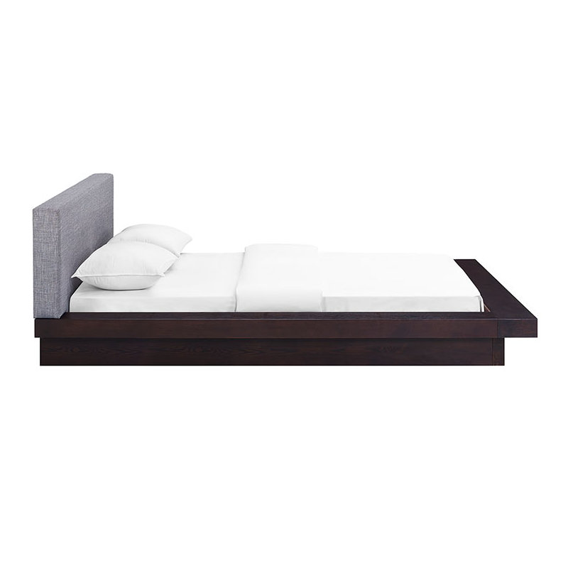 Modway Freja Queen Fabric Platform Bed, Cappuccino Gray