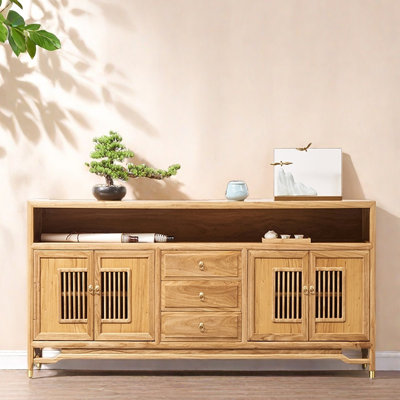 New Chinese Style Solid Wood Entryway Cabinet