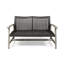 Patio gris avec sièges, structure en bois et accents de fer, extérieur durable en gris, siège tissé, accents de structure pour la longévité-121070953