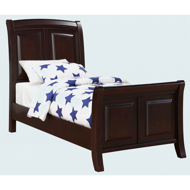 Elegant Transitional Twin Bed In Cappuccino