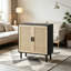 Armoire en rotin avec 2 portes et tablettes réglables