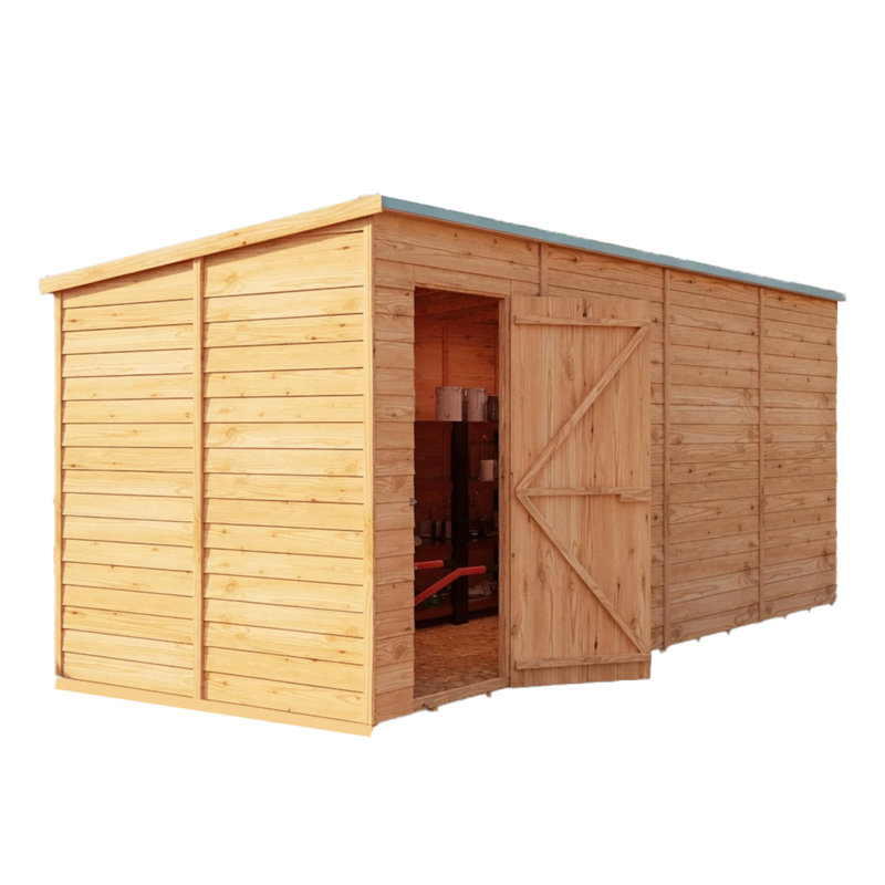 Garden Value 16 ft. W x 6 ft. D Wood Overlap Pent Storage Shed