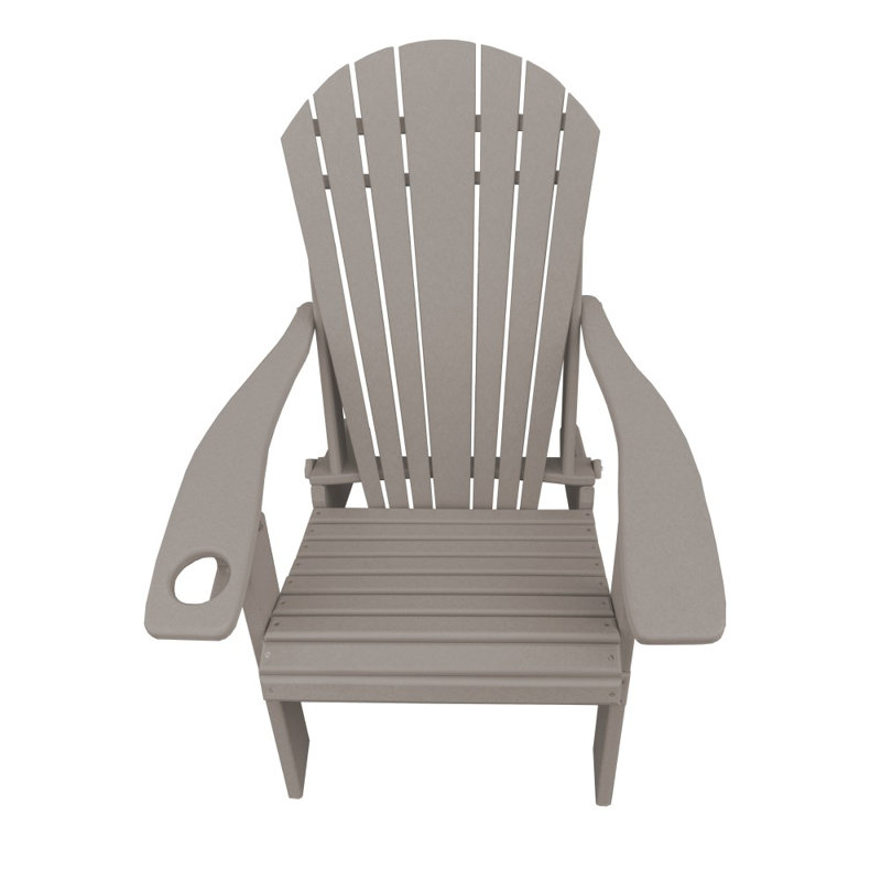 Dermando Foldable Outdoor Adirondack Chair, Light Gray