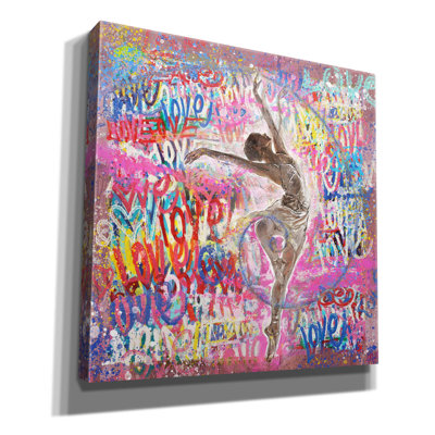 «Graffiti Ballerina 2» par Marta Wiley, art mural sur toile