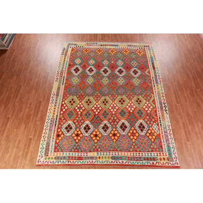 Reversible Wool Kilim Oriental Area Rug 10x13