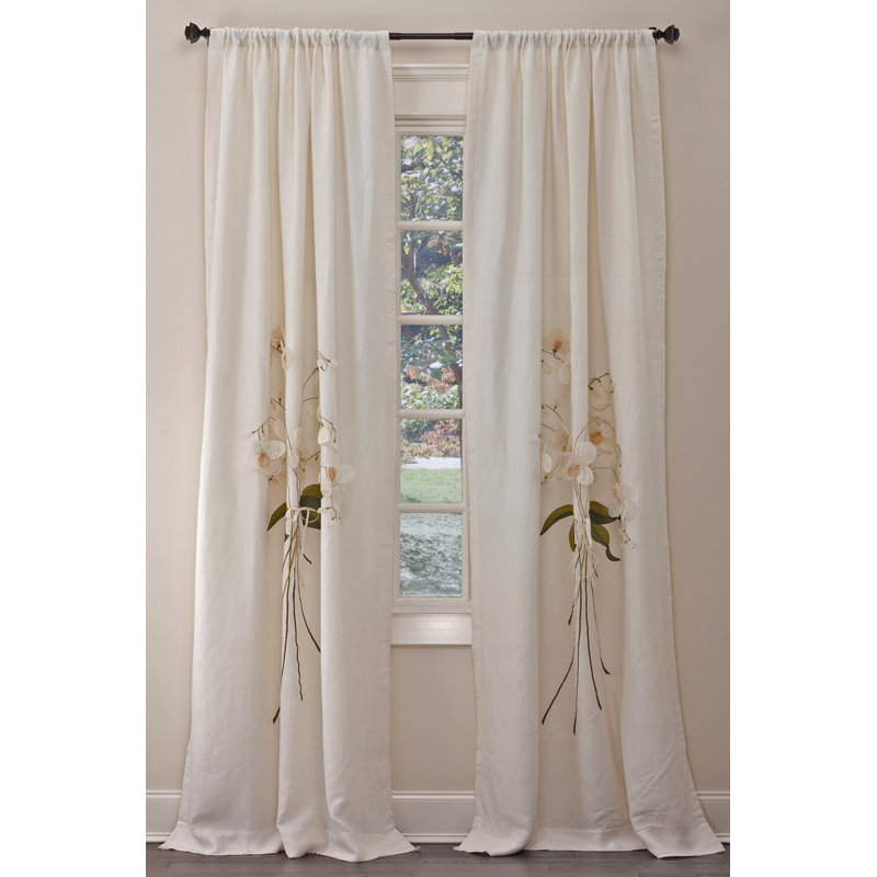 Orchidia Room Darkening Curtain, Ivory, 50" W x 120" L