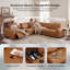 Canapé d'angle inclinable électrique 6 pièces avec console de rangement, ports USB et haut-parleurs Bluetooth, orange