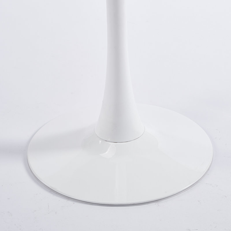 Table de salle à manger ronde, Plateau en chêne / base blanche