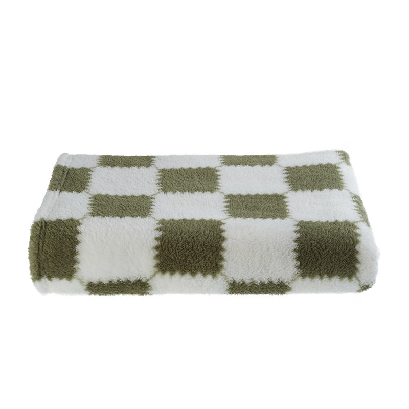 Living and Home Blanket, Green;White, 200cm x 120cm