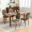Antique-Style Solid Wood Dining Chairs, 2 Units, Pu Leather Covering, Handmade Details, Colour Comfortable 2 , Structure, Seat, Sponge Spring Cushion, Greenish