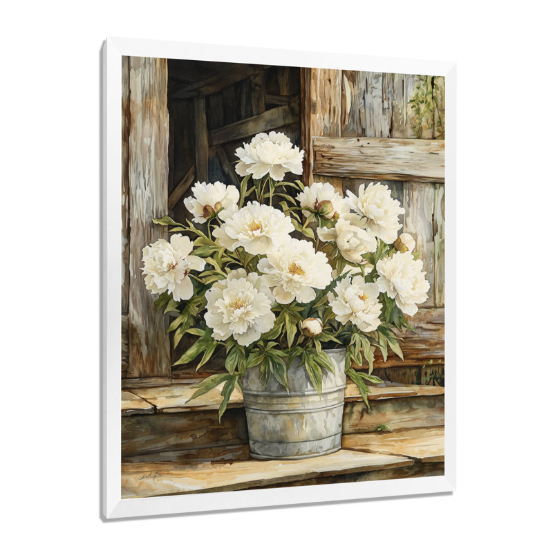 Paulette - impressions murales florales, H 20 po x l 12 po, Picture Frame Print, Blanc