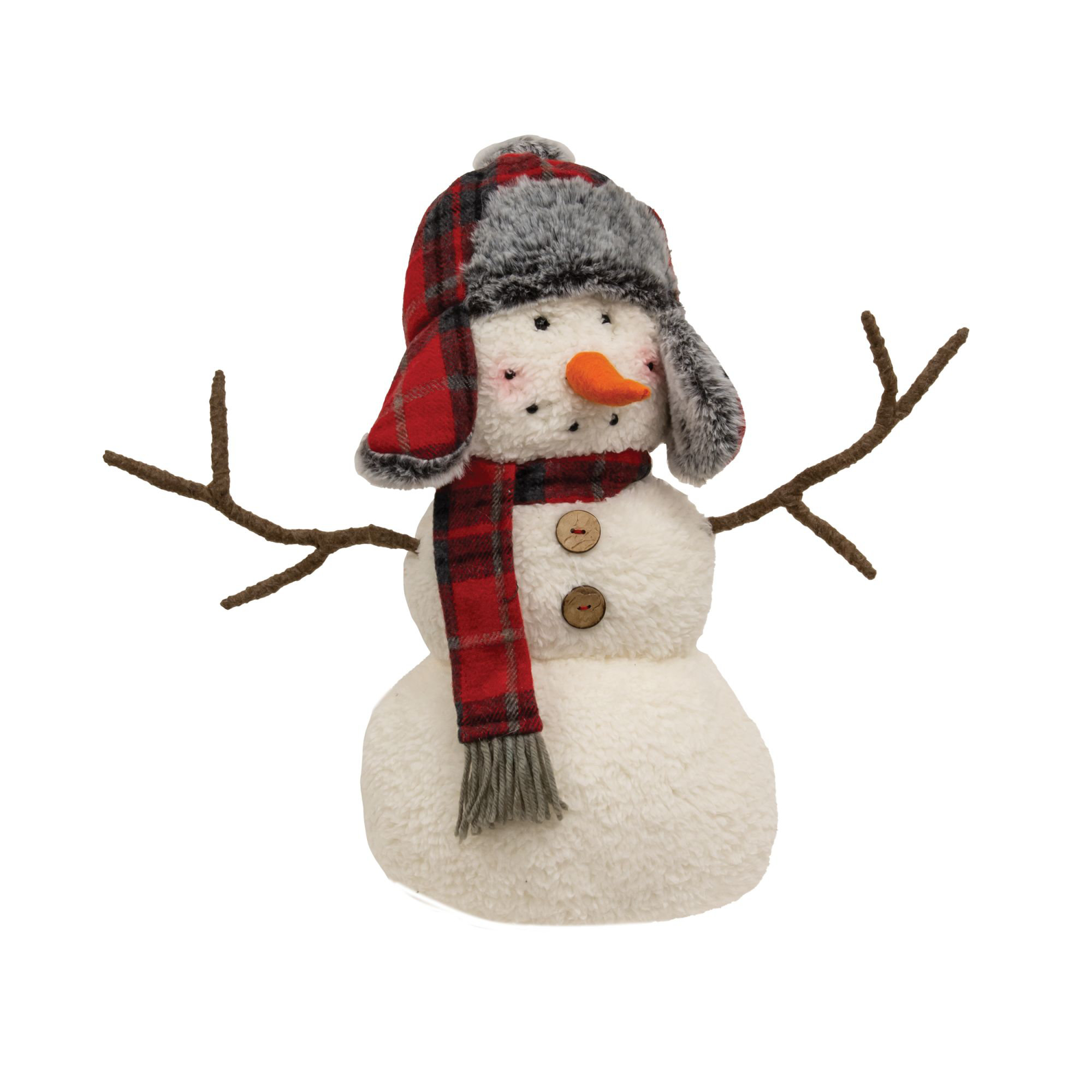 The Holiday Aisle® Large Winter Plaid Snowman Sitter Wayfair