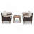 4-Piece Garden Furniture, Patio Seating Set, PE Rattan Outdoor Sofa Set, Wood Table And Legs, Brown-607270141