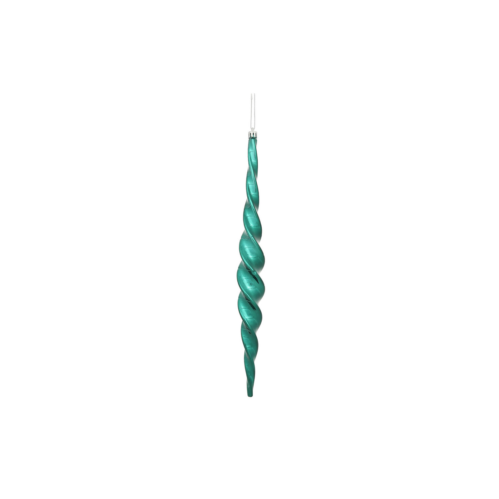 Shiny Spiral Icicle Christmas Ornament, Sea Blue