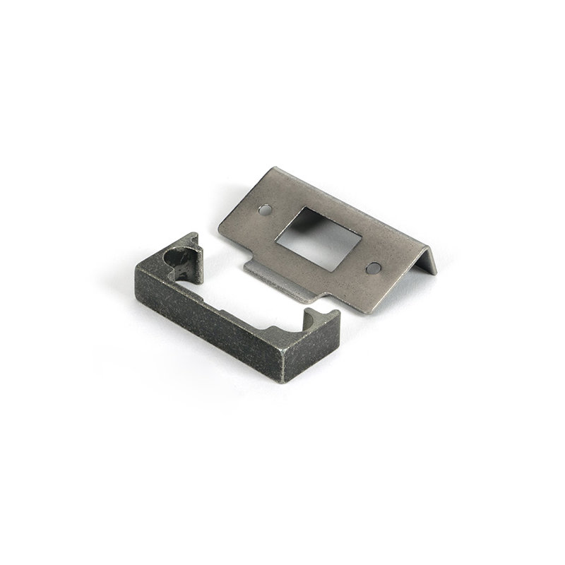 Polished Brass ½" Rebate Kit for Tubular Mortice Latch, Pewter Patina