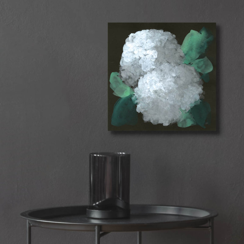 «Hydrangea 2» par Chris Paschke, art mural en verre acrylique, H 12 po x l 12 po x P 0,13 po