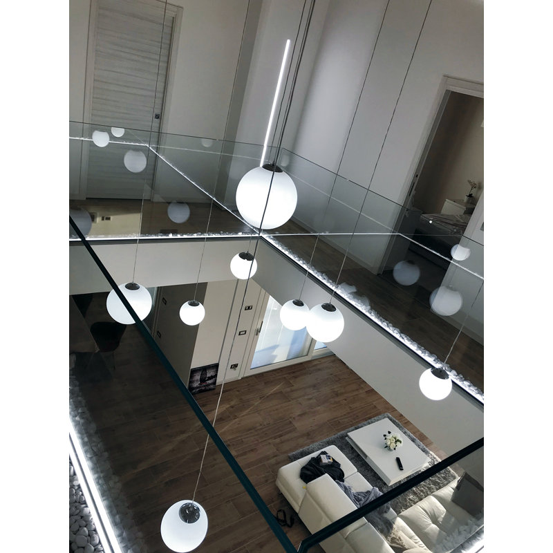 Layla 4 - Light Chrome/White Cluster Pendant