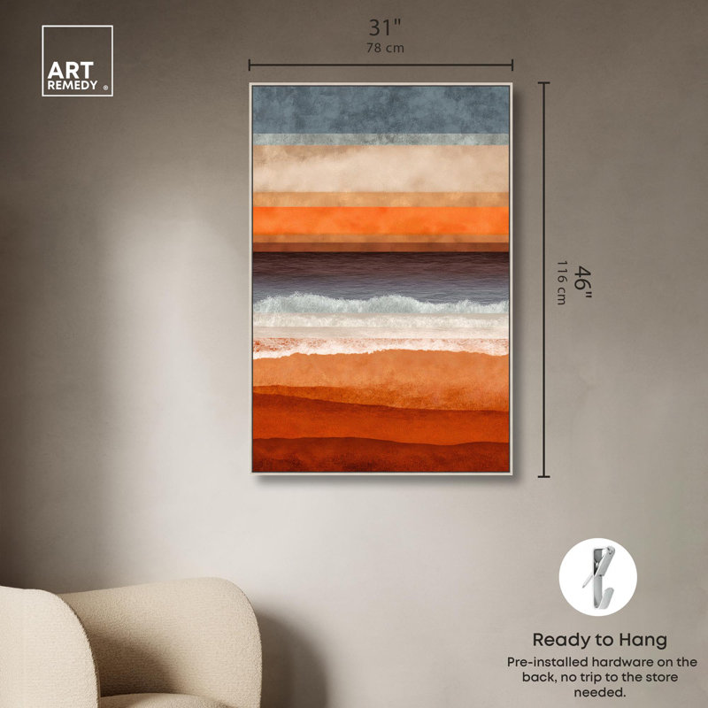 «Color of a Memory Living Room», reproduction d'art sur toile par Art Remedy, H 45 po x l 30 po, Cadre argenté