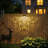 Solar Fence Lights Outdoor 4 Pack Solar Step Lights Led Powered Wall Lights Waterproof Warm Yellow Decor For Garden Backyard Front Door