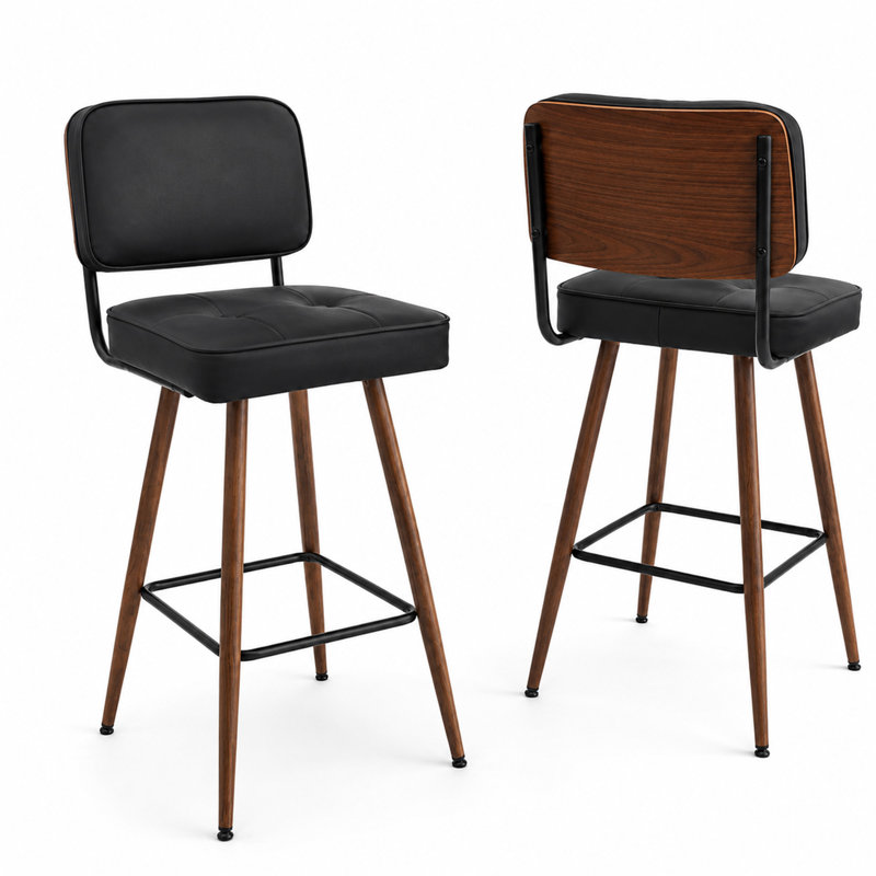 Tabouret de bar en similicuir, Beige