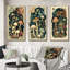 Ensemble de 3 pièces d'art mural rétro sur toile - Champignons rétro Amanita Muscaria-237216586-237216588