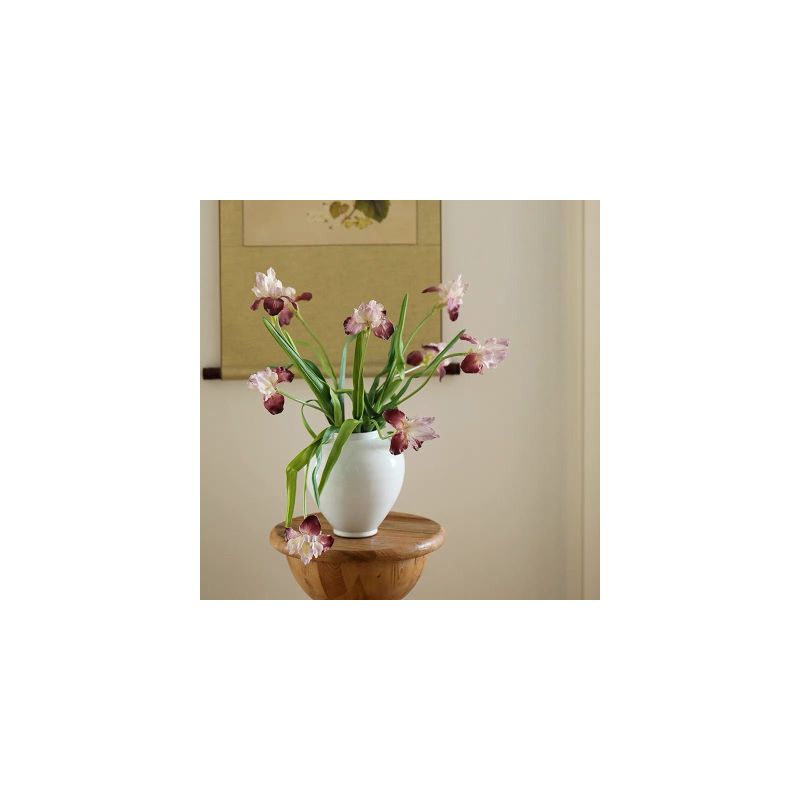Silk Iris Flower 22" Tall, Purple