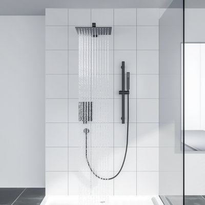 Système de douche à pluie à pression équilibrée avec pommeau de douche mural 12 po