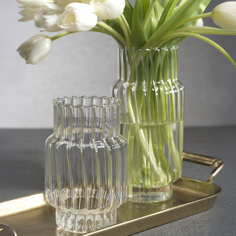 Vases en verre transparent Mimo Nyquan, ensemble de 2