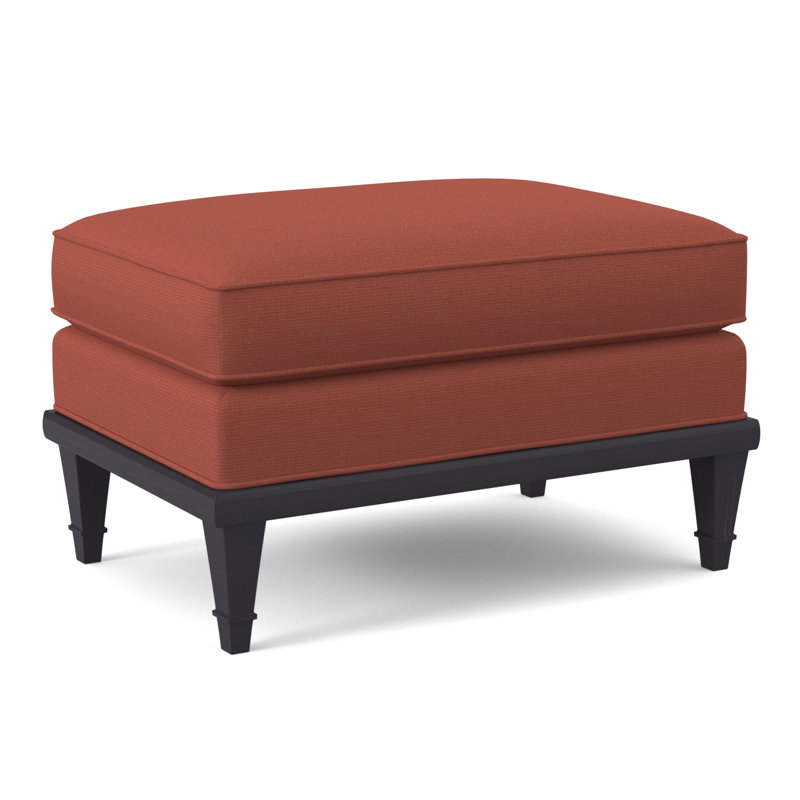 Dublin Ottoman, Venice Linen, Vintage Ebony