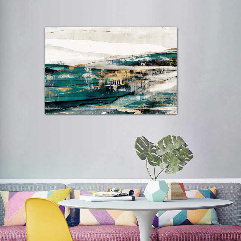 Delighted Teal Version by Isabelle Z - Wrapped Canvas Print, 66.04 cm H x 45.72 cm W x 1.91 cm D