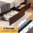  Farmhouse Full Bed Frame with LED Storage Bookcase Headboard & Charging Station, Rustic Brown-1799709062-1799709060