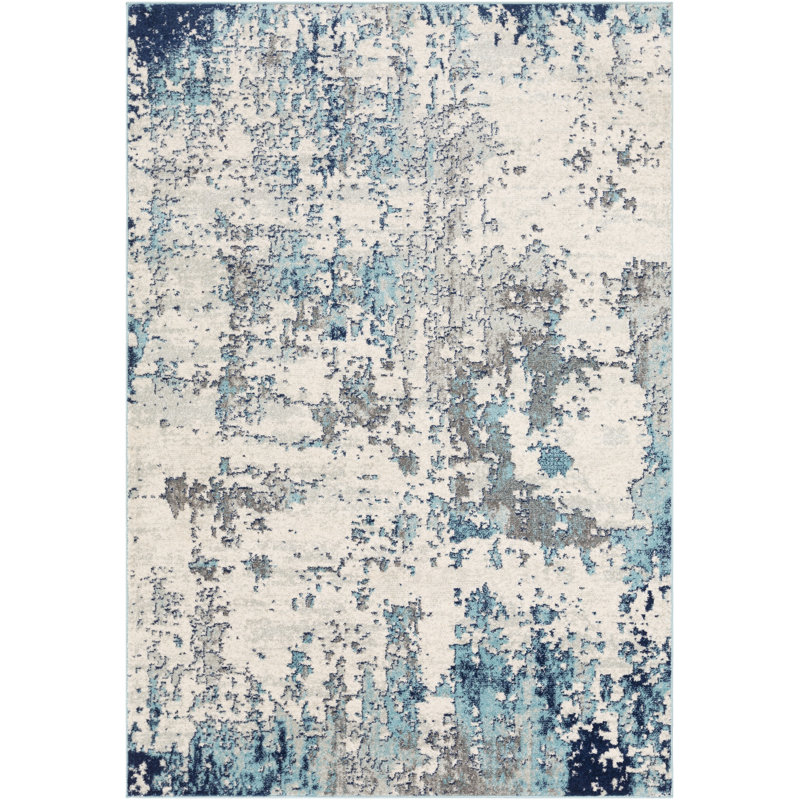Burnstad Machine Woven Abstract Area Rug, Rectangle 5'3" x 7'3"