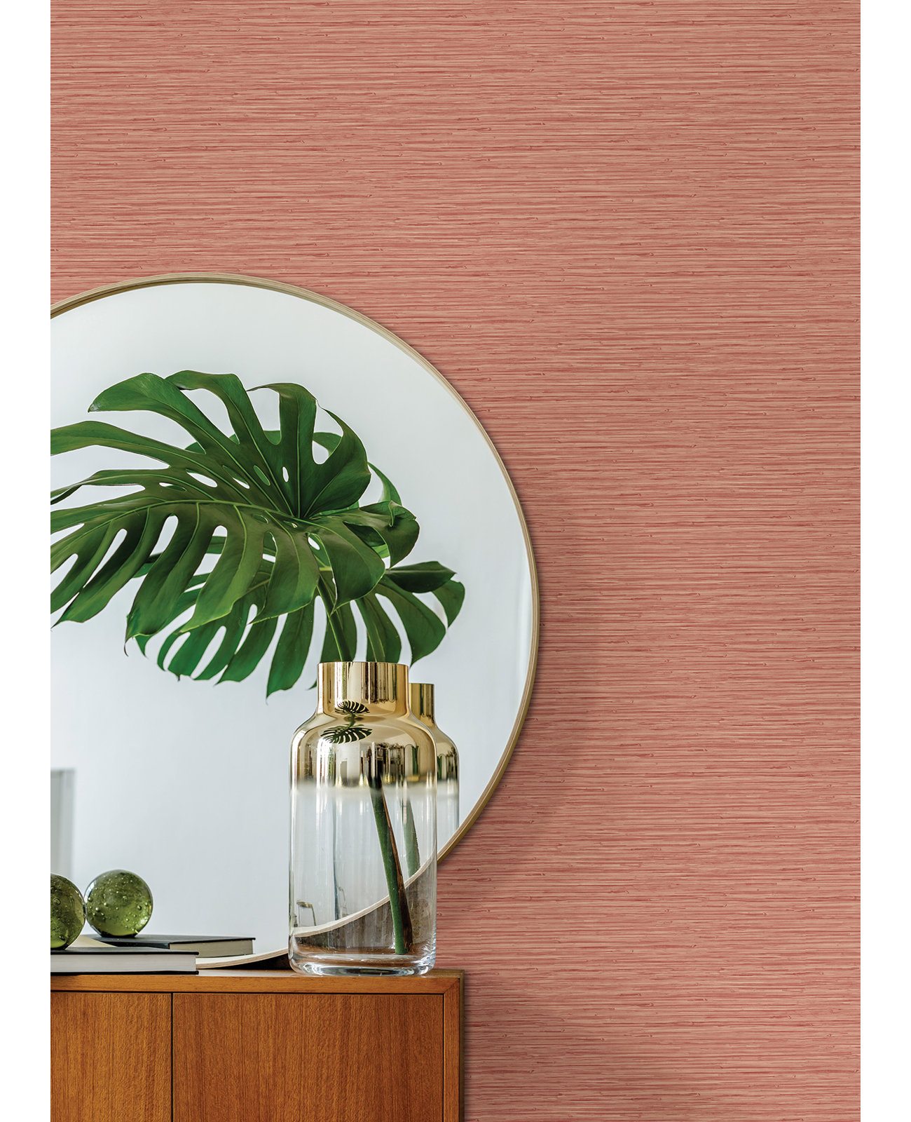 Harwell Vinyl Wallpaper Roll, Coral