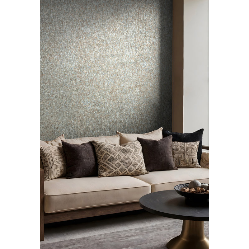 Papier peint vieilli sarcelle Dustan, Bleu