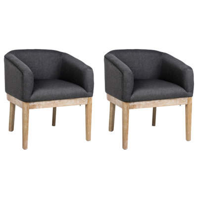 Mid-Century Dining Chair With Curved Backrest And Wood Legs