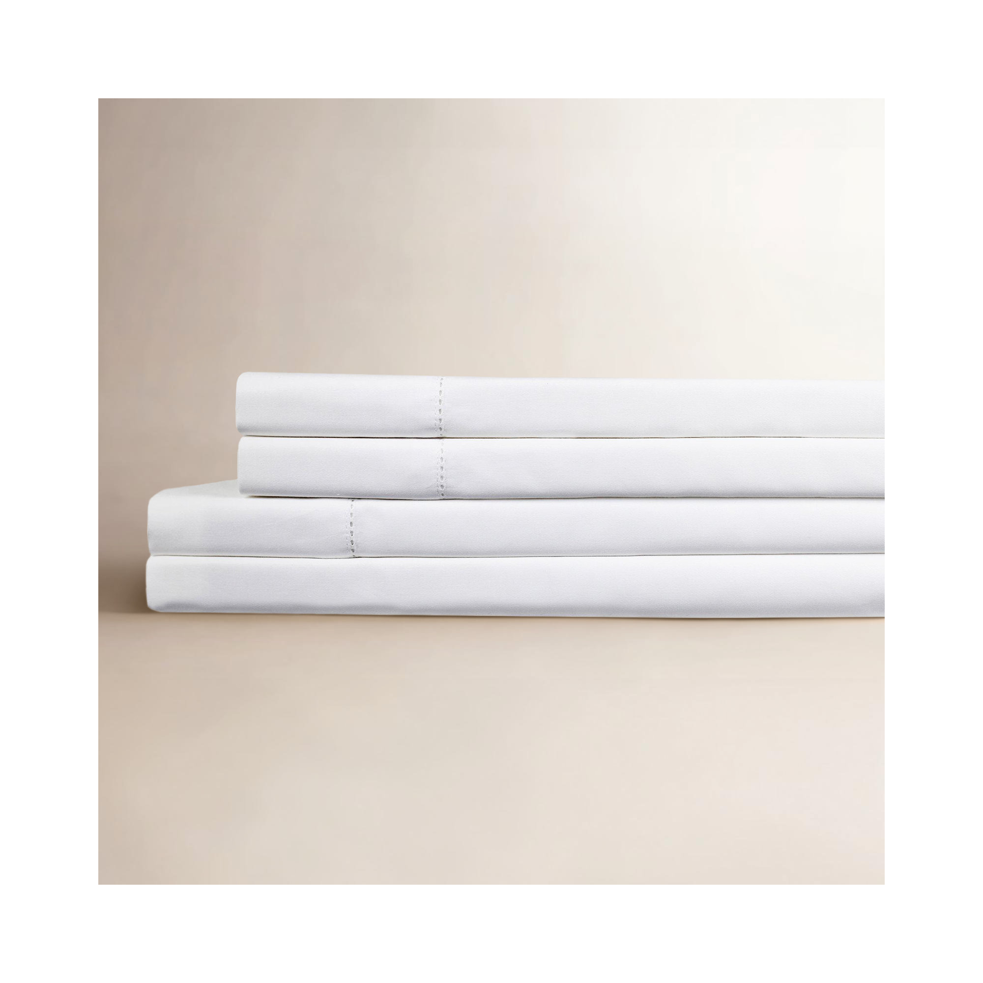 Brigida Sateen Sheet Set, Full Sheet Set + 1 Fitted Sheet + 2 Pillowcases, White
