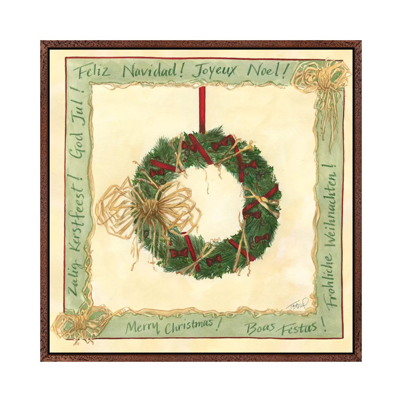 Raffia Wreath II by Tara Friel - Gallery-Wrapped Canvas Giclée on Canvas, 93.98 cm H x 93.98 cm W, Classic Wood Framed