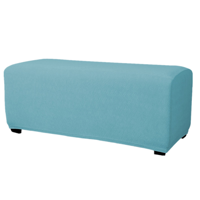 Housse pour repose-pieds à coussin en T, Bleu acier