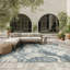 Floral Indoor/Outdoor Ivory Blue Area Rug-172148522