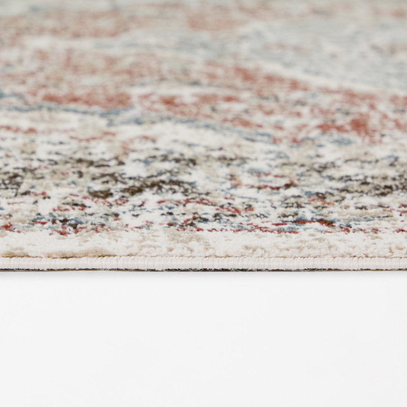 Parish Rust/Blue Traditional Oriental Area Rug, 5'3" x 7'