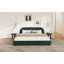 Lit moelleux en velours vert foncé: texture luxueuse légère, ajoutant une atmosphère haut de gamme à la chambre à coucher, grand lit-620290896