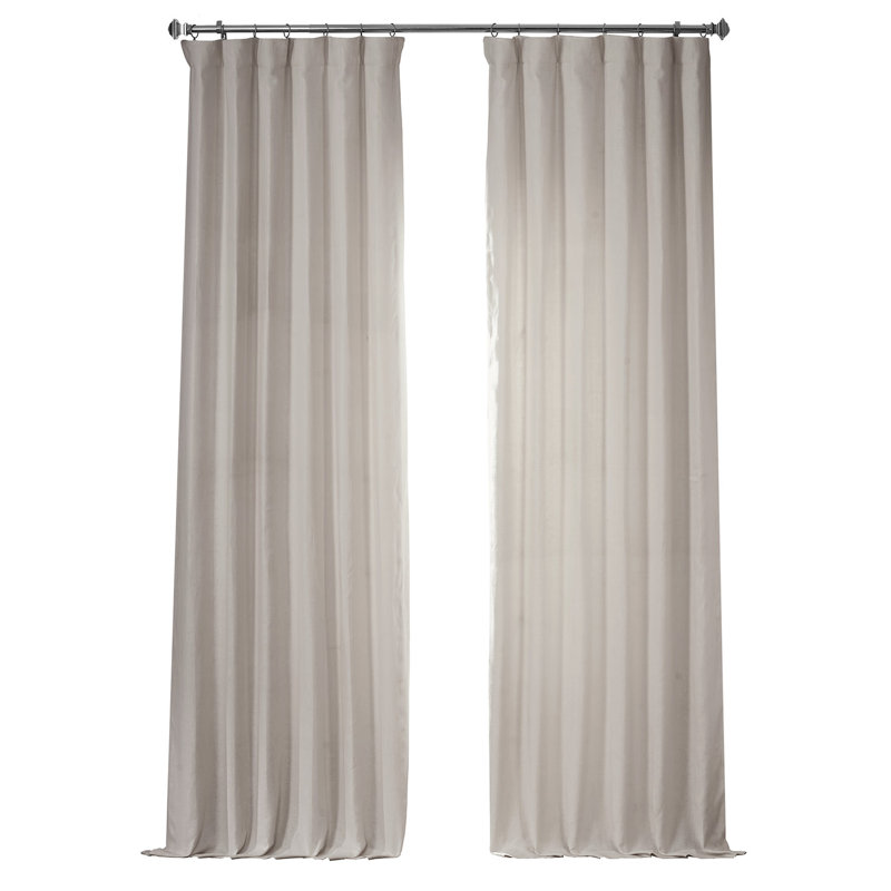 Briella French Linen Room Darkening Curtain, Ancient Ivory, 50" W x 120" L